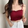 Explosiones Primavera y Verano 2020 Tirantes Elásticos Estilo Coreano Chaleco Exterior Pequeño Chaleco Corto Ajustado Delgado Cintura Ceñida Ropa Interior