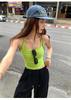 1047# Rayón puro sexy ropa de trabajo hermosa espalda con almohadilla para el pecho cuello redondo camisa de fondo halter chaleco ajustado