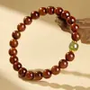 Pulsera de Madera Natural Hainan Huanghuali con Cuentas de la Fortuna, Artículo Cultural de Madera, Pulsera con Mantra de Seis Caracteres, Venta al por Mayor para Atracciones Turísticas