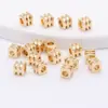 Preservação de cor 14K Ouro Três Camadas Quadrado Bead DIY Acessórios de Jóias Artesanais Square Bead Pulseira Colar Frisado Frisado