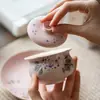 Conjunto de Chá Gongfu Cerâmica Miyagen Kohiki Kosai Hortênsia Bule para Uso Pessoal Gaiwan Xícara de Chá Xícara do Anfitrião