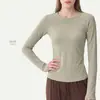 Ropa Ajustada de Pilates Yoga Manga Larga Elástica Yoga Manga Larga Corte Entallado Transpirable Negro Top Deportivo Mujer Fitness Otoño