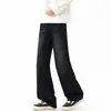 Jeans de mezclilla lavada estilo retro americano, nuevo estilo de moda high-street, corte holgado, pierna ancha, versátiles, casuales, pantalones largos de pierna recta para hombre