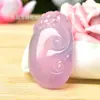 Atacado de fábrica calcedônia rosa gelo alta pequena corrente de suéter Ruyi pingente ágata Lótus Violeta pingente de jade joia