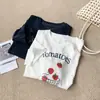 Camiseta de Manga Corta Suelta Color Tomate Energética y Juvenil para Mujer, Estampada con Tacto de Algodón Similar al Lino, Adelgazante y Fresca, Hombro Normal, Camiseta de Cuello Redondo para Mujer