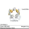 Anillos Populares Europeos y Americanos de Acero de Titanio, Bloqueo de Color Dorado 18K, Diseño Único, Anillos de Acero Inoxidable de Alta Gama al por Mayor