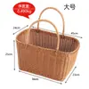 Cesta de Armazenamento para Dropshipping Transfronteiriço com Estrutura de Ferro, Cesta de Piquenique Reforçada, Cesta de Compras, Cesta de Flores de Rattan, Cesta de Colheita, Cesta de Lanches para Sala de Estar