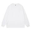 Camiseta de Manga Larga con Cuello Redondo de Algodón Pesado 240g Tornillo Color Sólido Ropa de Otoño Parte Superior Holgada Interna Camiseta Base para Hombres y Mujeres