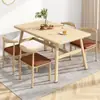 Juego de mesa y sillas rectangulares, juego de mesa de comedor simple para apartamentos pequeños, mesa y sillas de comedor, mesa y sillas de comedor para el hogar, adecuado para negocios de catering