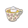 Serie Taza de Té Lindo Set Accesorios para Ropa Mochila Decoración para el Pecho Pines de Solapa Insignia de Metal Versátil