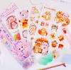 Q Xiaoqi En Stock Papelería Linda para Estudiantes Dibujo Animado Hecho a Mano Pegatinas Guka Cadena Pinzas Set de Pegatinas Artículos de Decoración