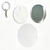 Chaveiro de plástico com emblema 44MM/58MM com fivela interna, suprimentos DIY, material em branco, presente publicitário DIY