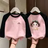 Nueva Camiseta Térmica de Felpa para Niñas Otoño/Invierno 2026 Tallas Mediana y Grande Mangas Largas Raglán Capa Base Top Cepillado Niñas Pequeñas