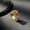 Anillo de Marca Original de Moda de Chiba para Hombre Anillo de Garra de Dragón de Oro Antiguo Negro Eléctrico Antiguo Retro de Alta Gama Anillo Abierto