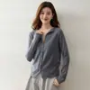 Estilo suave, vintage y anti-edad~Cárdigan de cachemir con botones cruzados para otoño/invierno, corte holgado, suéter de punto versátil para mujer
