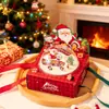 Caja de Empaque para Pastel de Navidad 4 pulgadas Maleta Transparente Nochebuena Manzana Decoración Festiva Caja de Empaque para Postre Inserto