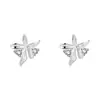 Pendientes de Botón Minimalistas de Lujo con Flor de Lirio de Plata 999 para Mujer, Diseño de Nicho con un Toque de Alta Gama, Pendientes de Declaración de Moda y Únicos