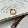 Anel Dourado Estilo Retrô Francês, Design de Nicho de Luxo Leve, Anel de Dedo Indicador de Alta Qualidade, Anel Aberto Versátil Empilhável para Mulheres