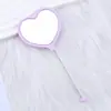Nuevo Espejo de Maquillaje de Mano con Forma de Corazón Espejo de Corazón Creativo DIY con Perlas Espejo de Maquillaje de Plástico Portátil de una Cara Venta al por Mayor