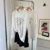 Camisa estampada de manga larga Lyocell Tencel para mujer, top protector solar de corte holgado, nuevo top ligero ligeramente transparente de estilo coreano de manga corta