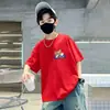 2026 Nueva Camiseta Casual Versátil Simple Elegante de Manga Corta de Algodón Puro para Niños, Top Holgado, Camisa de Marca Ins de Moda