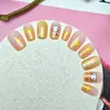 Manicura de Verano Nueva de Dibujos Animados, Lazo de Gato, Uñas Portátiles Infantiles, 10 Piezas de Uñas Postizas Hechas a Mano Ojo de Gato Codificado