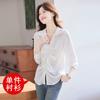 Talla Grande Estilo Coreano Primavera y Otoño Camisa Holgada Adelgazante Top para Mujer Manga Larga Diseño de Moda Versátil Trendy