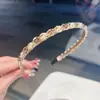 Faixa de Cabeça de Pérolas Artificiais de Luxo, Faixa de Cabeça Estreita com Corrente de Fio Enrolado e Contas Feitas à Mão, Presilha de Cabelo, Acessório de Cabeça Elegante para Mulheres