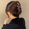 Pinza para el Cabello de Metal para Mujer, Pinza Tiburón de Lujo de Alta Gama, Pasador para Peinados Recogidos, Accesorio para el Cabello con Perlas para la Parte Trasera de la Cabeza