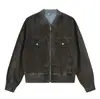 Jia Yi Ku Marca de Moda Otoño 2025 Nuevo Estilo Retro Americano Wasteland Teñido Sucio Chaqueta de Mezclilla Lavada Abrigo de Trabajo