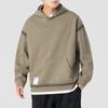 Sudadera con capucha de marca de moda de diseño nicho para hombre, Nueva chaqueta de hombre de peso pesado de color sólido, estilo falso de dos piezas, Top holgado para otoño e invierno