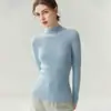 Suéter de Cachemira Baicaierong 2026 Otoño/Invierno para Mujer con Cuello Semi Alto, Diseño Versátil, Tejido de Lana, Corte Ajustado