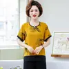 Conjunto de Roupas para Mulheres de Meia-Idade e Idosas 2026 Verão Nova Moda Feminina Pijama Fino de Manga Curta Roupa de Casa para Avós