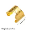 Pulsera de Acero Inoxidable Chapado en Oro de 18K de Estilo Nuevo Europeo y Americano que Conserva el Color para Mujer, Pulsera Abierta de Acero de Titanio con Diseño de Flor y Hoja de Gama Alta