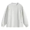 Sudadera de algodón con remaches y cuello redondo para hombre de marca de moda Otoño/Invierno 2026, chaqueta de punto acanalado para hombre, camiseta de manga larga para hombre