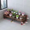 Estante para Flores Estante de Almacenamiento Madera Maciza Carbonizada Escalera Multicapa Balcón de Pie Madera Anticorrosiva Interior y Exterior Estante para Macetas de Pothos