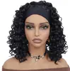 Peluca de Venta Caliente de Temu para Damas Africanas Cabello Rizado Negro con Tocado de Fibra Química Fabricante de Xuchang Venta Directa al Contado Peluca
