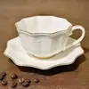 Taza de Café de Cerámica Estilo Palacio con Relieve Retro Francés Plato Pequeño Estilo Europeo Exquisita Taza para Té de la Tarde Arte Latte