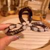 Nuevo Clip de Pinza para Flor Azul Pavo Real de Alta Calidad Clip de Tiburón con Diamantes Pasador de Disco Elegante para la Parte Trasera del Cabello Accesorios para el Cabello Tocado para Mujeres