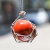 Bolsillo de red de cristal natural ajustable DIY transfronterizo collar de metal y bambú colgante tejido de piedra cruda irregular joyería