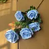 5 Cabeças Rosa Yamaubu Salão de Casamento Teto Estrada Arco de Flores Flor Decorativa Casamento Flor de Simulação Atacado Rosa