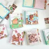 Caderno Espiral Temático de Gato com Bolso de Design Único e Fita Mágica, Caderno de Estudante, Material Escolar para Estudo, Transfronteiriço