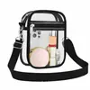 Bolso Transparente de PVC Cruzado para Mujer, Bolso de Hombro Versátil y de Moda, Ligero, Impermeable, para Teléfono, Correa de Hombro Desmontable