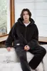 Pijama para Hombre Kexika con Cuello Alto y Cremallera Set de Felpa Gruesa Otoño e Invierno Peluche Largo Ropa de Casa Casual Se Puede Usar Afuera