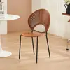 Cadeira Concha, Cadeira de Jantar em Madeira Maciça Estilo Francês, Banco com Encosto para Uso Doméstico, Cadeira de Café Moderna Tendência, Cadeira Vintage