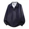 Moletom Americano Falso Duas Peças M-XL para Homens, Marca Trendy Ins, Novo Moletom de Manga Longa com Gola Redonda Outono e Inverno 2026