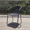 Bancos de Reunião para Pátio Externo, Cadeiras Externas, Cadeiras Individuais de Plástico para Lazer, Cadeiras com Encosto de Ferro Artístico para Uso Doméstico, Cadeiras de Rattan Sintético para Varanda
