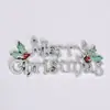 Decoraciones navideñas de plástico galvanizado letrero de letra en inglés MerryChristmas colgante para decoración de árbol de Navidad