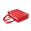 Bolsita de joyería roja brillante para bodas y compromisos, bolsa para recuerdos de boda, bolsa para regalos de agradecimiento de boda de papel texturizado