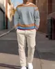 Conjunto de Sudadera Casual de Moda Europea y Americana Temu Transfronterizo Nuevo Conjunto de Dos Piezas Holgado para Hombre con Cuello Redondo y Pantalones
